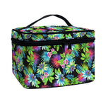 Psychedelic Hawaiian Flower Print Travel Makeup Bag