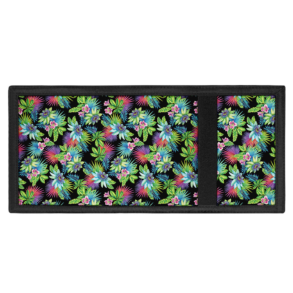 Psychedelic Hawaiian Flower Print Trifold Wallet