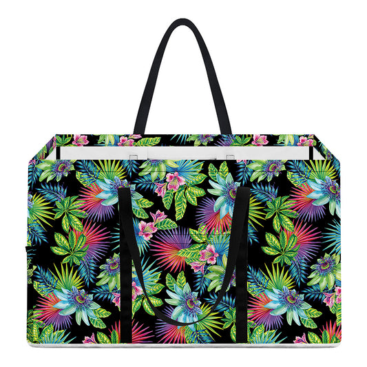 Psychedelic Hawaiian Flower Print Utility Tote Bag