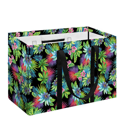 Psychedelic Hawaiian Flower Print Utility Tote Bag