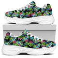 Psychedelic Hawaiian Flower Print White Chunky Shoes