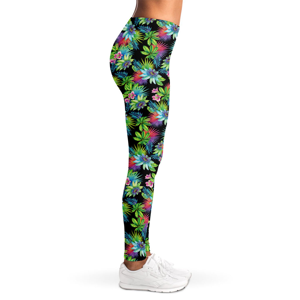Psychedelic Hawaiian Flower Print Women's Leggings