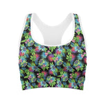 Psychedelic Hawaiian Flower Print Women's Sports Bra