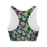 Psychedelic Hawaiian Flower Print Women's Sports Bra