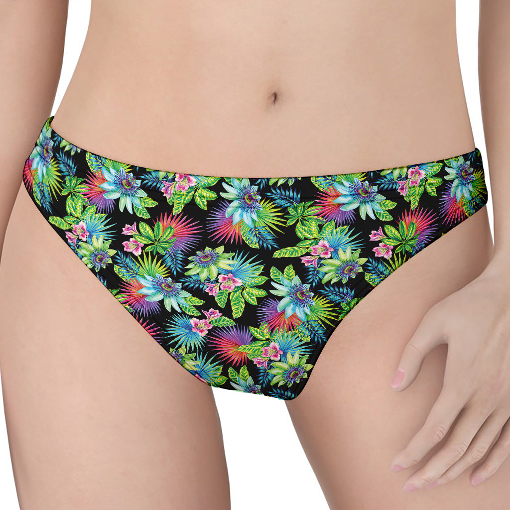 Psychedelic Hawaiian Flower Print Women's Thong