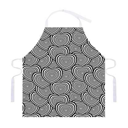 Psychedelic Heart Pattern Print Adjustable Apron