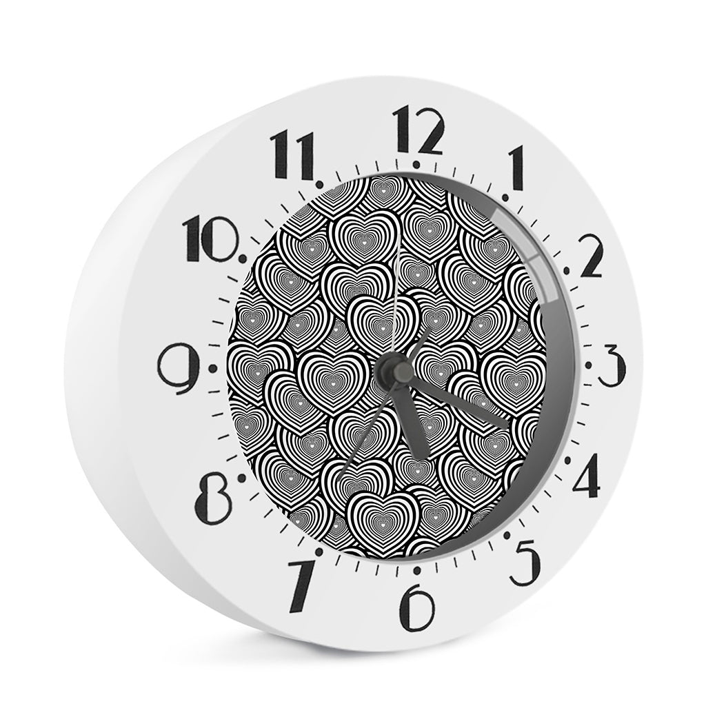 Psychedelic Heart Pattern Print Alarm Clock