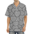 Psychedelic Heart Pattern Print Aloha Shirt