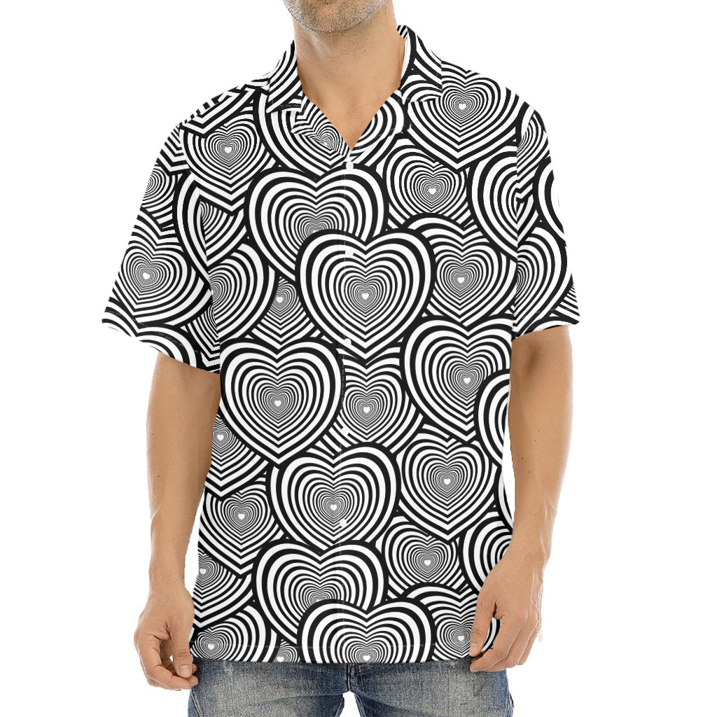 Psychedelic Heart Pattern Print Aloha Shirt