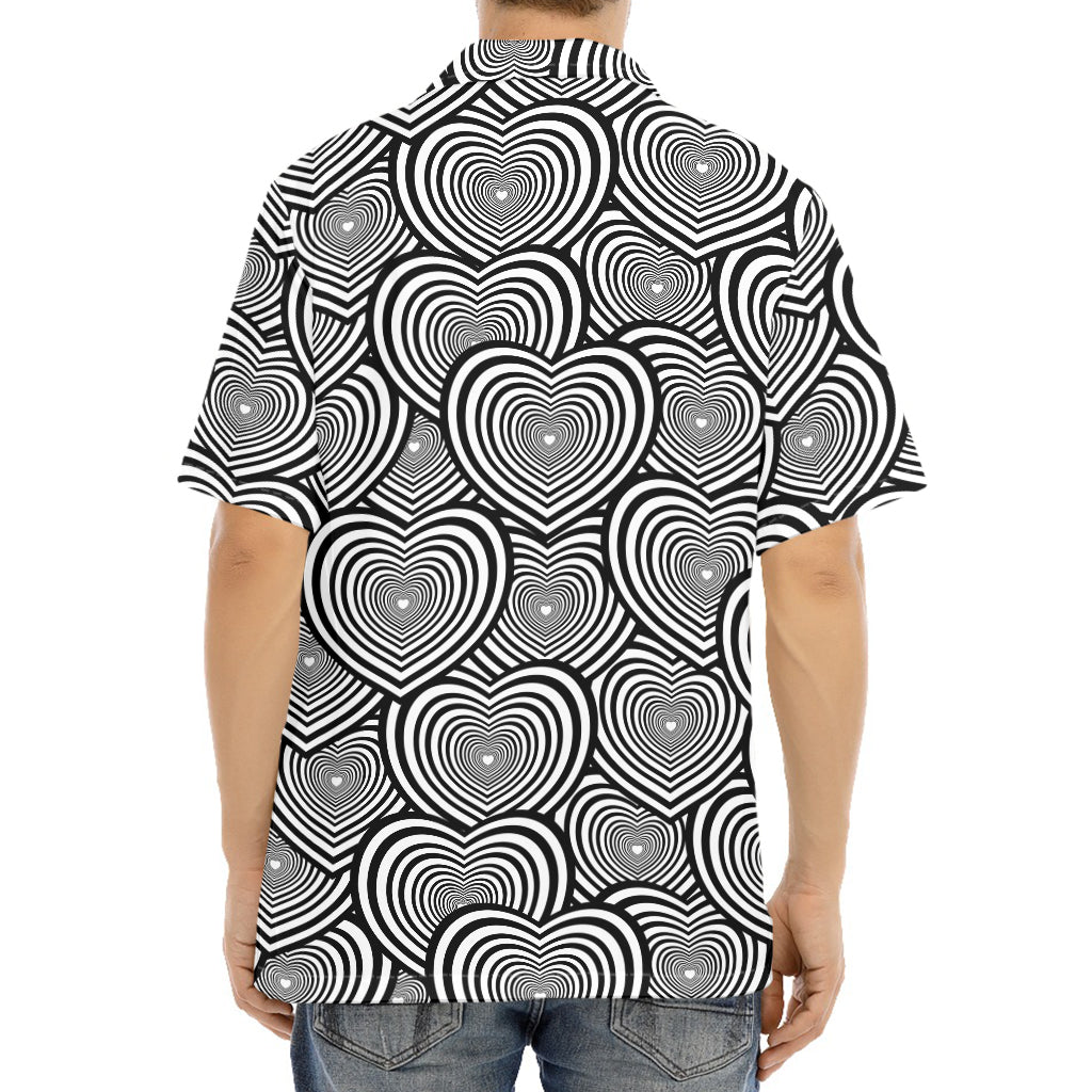 Psychedelic Heart Pattern Print Aloha Shirt