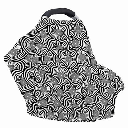 Psychedelic Heart Pattern Print Baby Seat Cover
