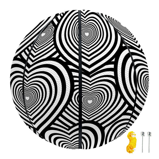 Psychedelic Heart Pattern Print Basketball