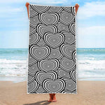 Psychedelic Heart Pattern Print Beach Towel
