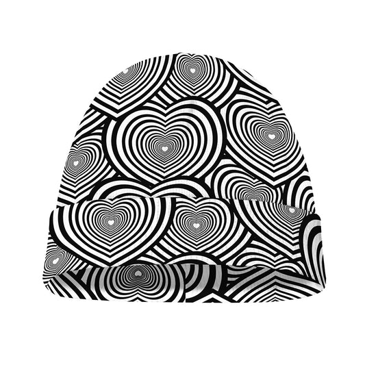 Psychedelic Heart Pattern Print Beanie