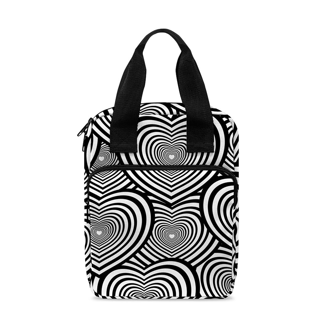 Psychedelic Heart Pattern Print Bible Tote Bag