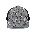 Psychedelic Heart Pattern Print Black Mesh Trucker Cap