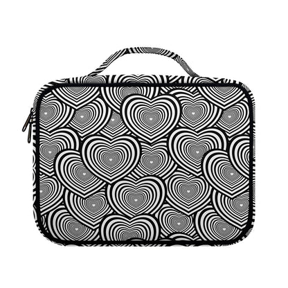 Psychedelic Heart Pattern Print Briefcase Bible Bag