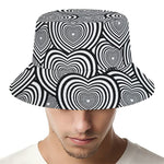 Psychedelic Heart Pattern Print Bucket Hat