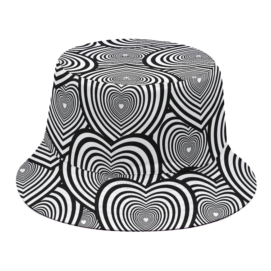 Psychedelic Heart Pattern Print Bucket Hat