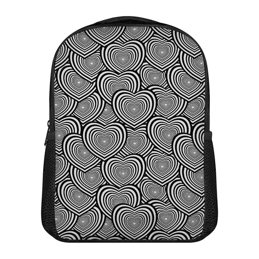 Psychedelic Heart Pattern Print Casual Backpack