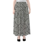 Psychedelic Heart Pattern Print Chiffon Maxi Skirt