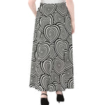 Psychedelic Heart Pattern Print Chiffon Maxi Skirt