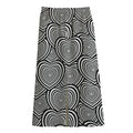 Psychedelic Heart Pattern Print Cotton Front Slit Maxi Skirt