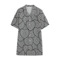 Psychedelic Heart Pattern Print Cotton Hawaiian Shirt