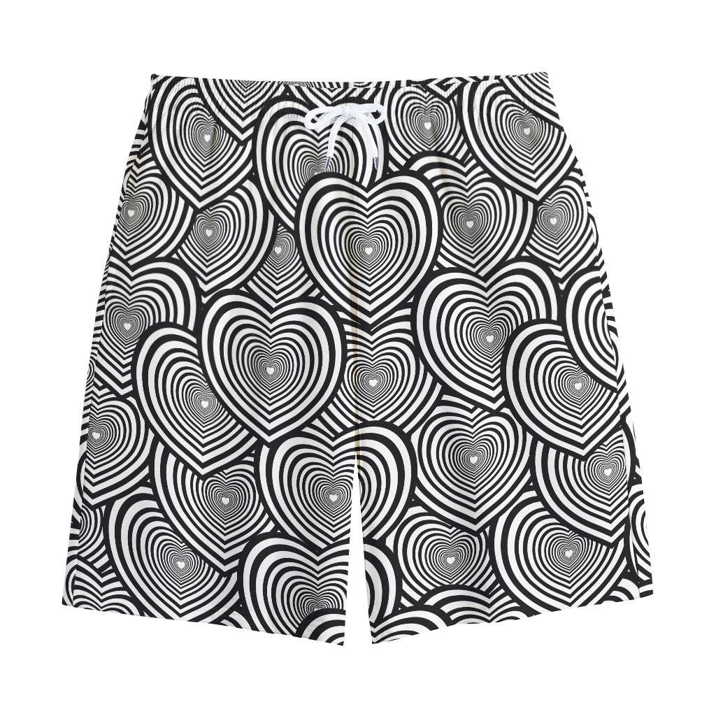 Psychedelic Heart Pattern Print Cotton Shorts