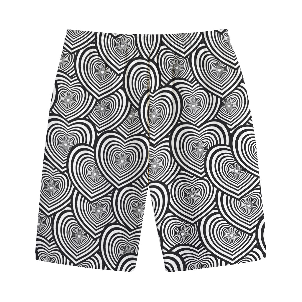 Psychedelic Heart Pattern Print Cotton Shorts