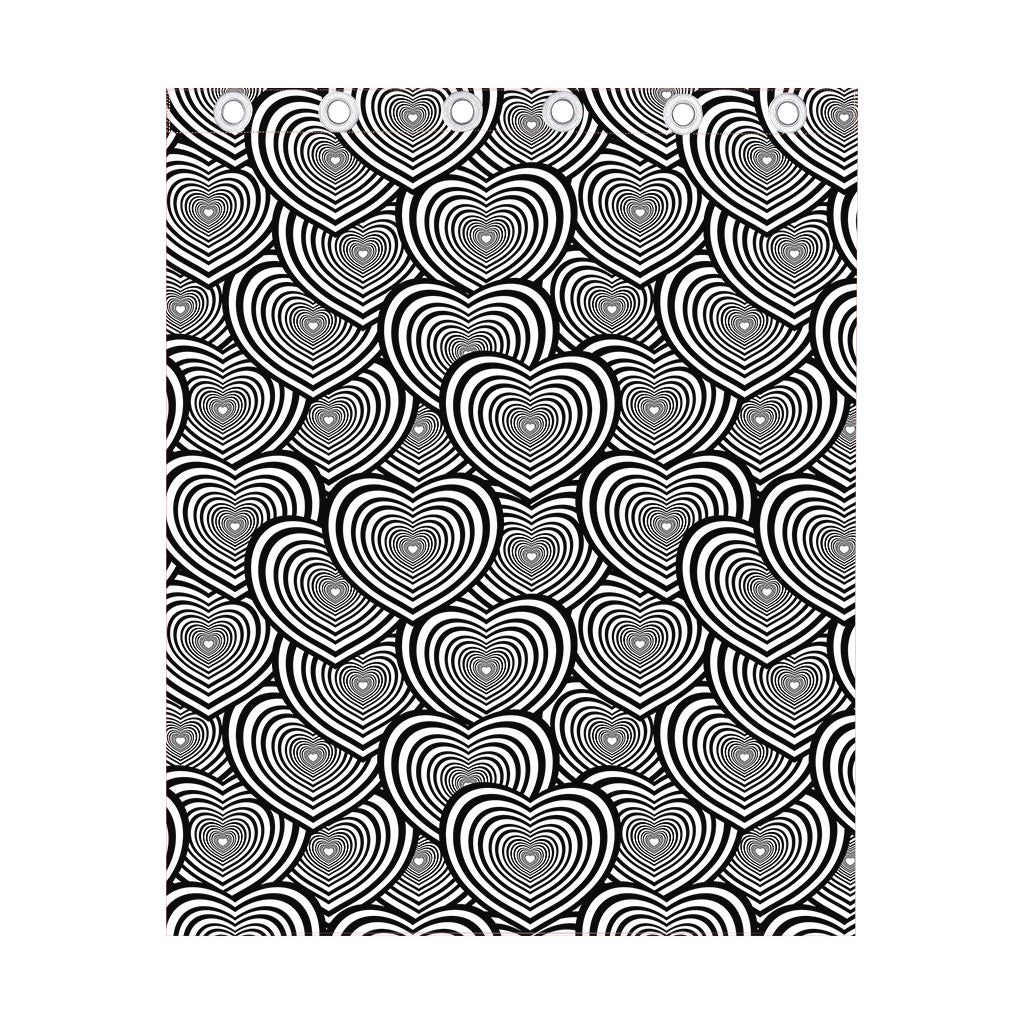 Psychedelic Heart Pattern Print Curtain