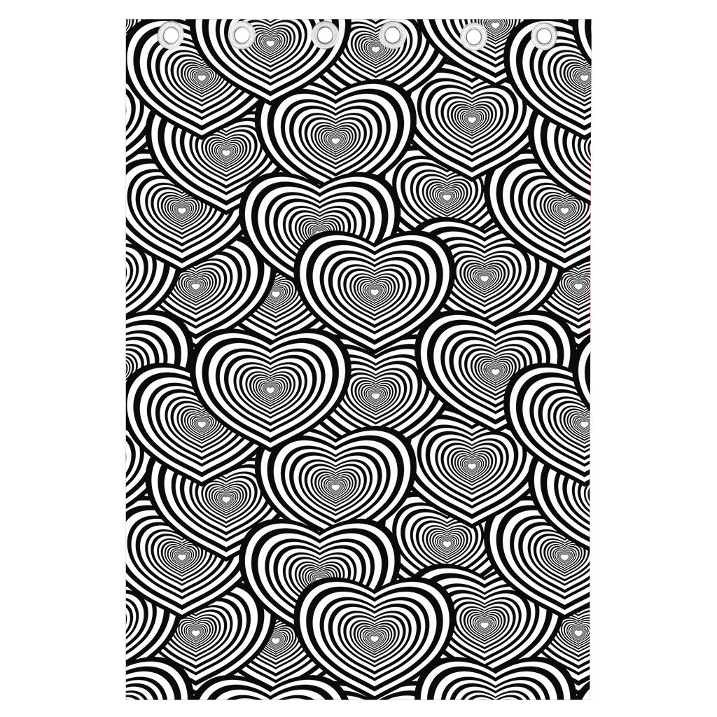 Psychedelic Heart Pattern Print Curtain