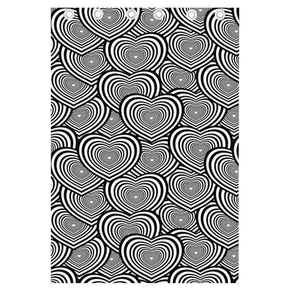 Psychedelic Heart Pattern Print Curtain