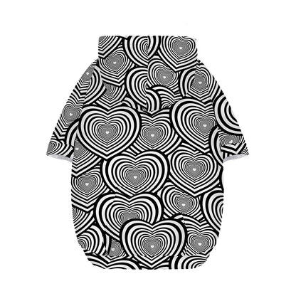 Psychedelic Heart Pattern Print Dog Zip Up Hoodie