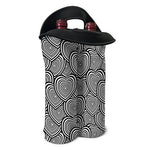 Psychedelic Heart Pattern Print Double Neoprene Wine Tote