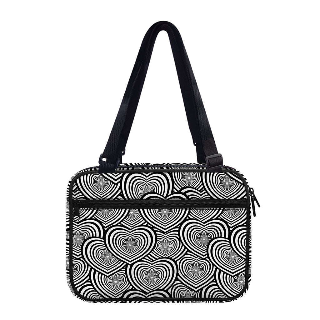 Psychedelic Heart Pattern Print Double Strap Bible Bag