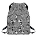 Psychedelic Heart Pattern Print Drawstring Backpack