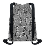 Psychedelic Heart Pattern Print Drawstring Backpack