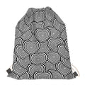 Psychedelic Heart Pattern Print Drawstring Bag