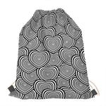 Psychedelic Heart Pattern Print Drawstring Bag
