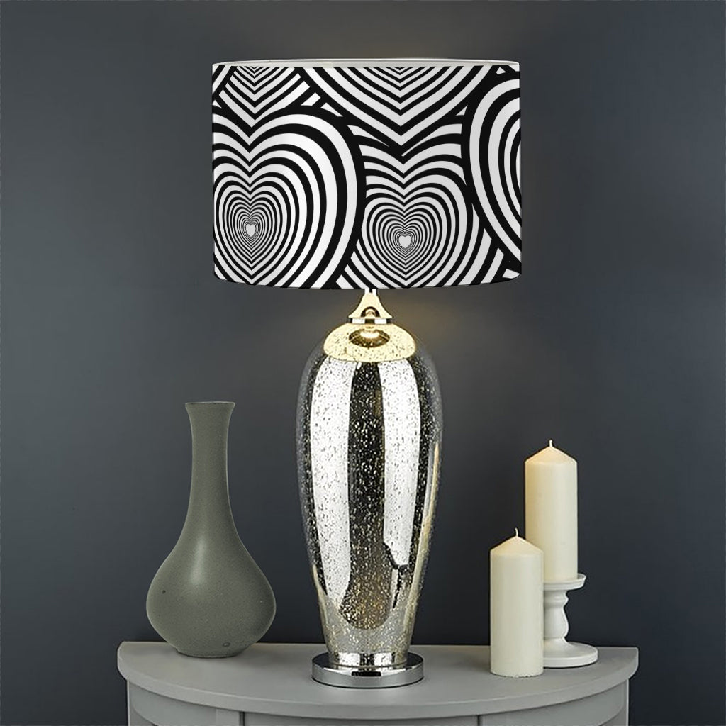Psychedelic Heart Pattern Print Drum Lamp Shade