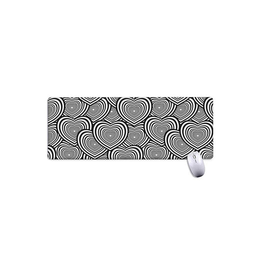 Psychedelic Heart Pattern Print Extended Mouse Pad