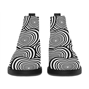 Psychedelic Heart Pattern Print Flat Ankle Boots