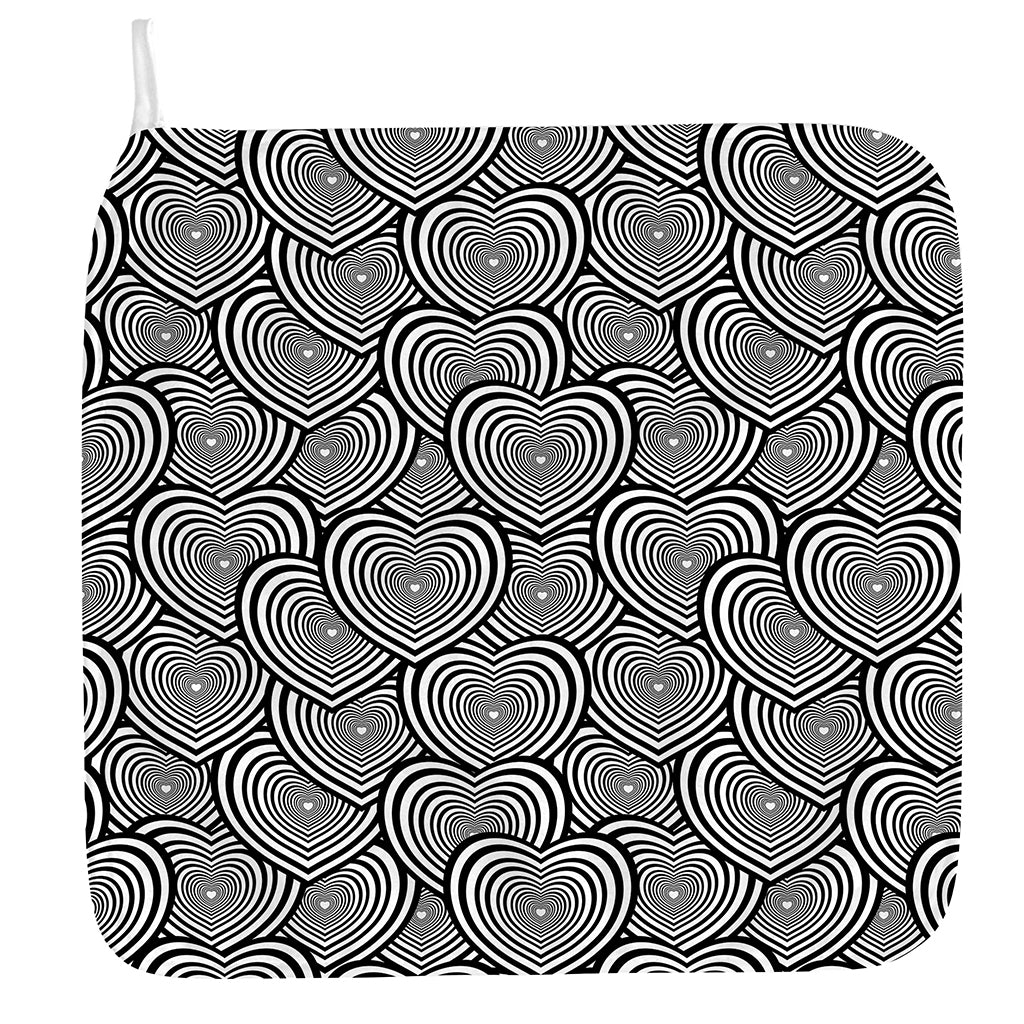 Psychedelic Heart Pattern Print Hand Towel