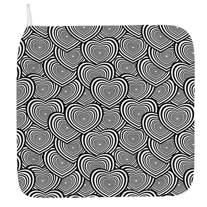 Psychedelic Heart Pattern Print Hand Towel