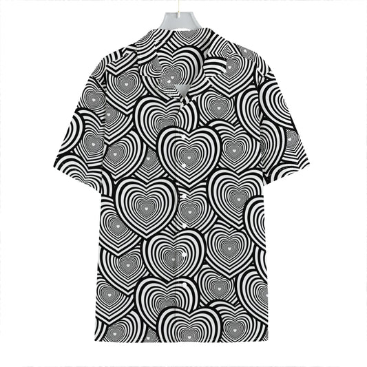 Psychedelic Heart Pattern Print Hawaiian Shirt
