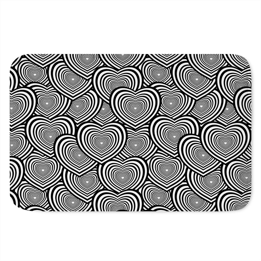 Psychedelic Heart Pattern Print Indoor Door Mat