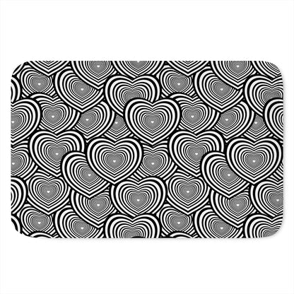 Psychedelic Heart Pattern Print Indoor Door Mat