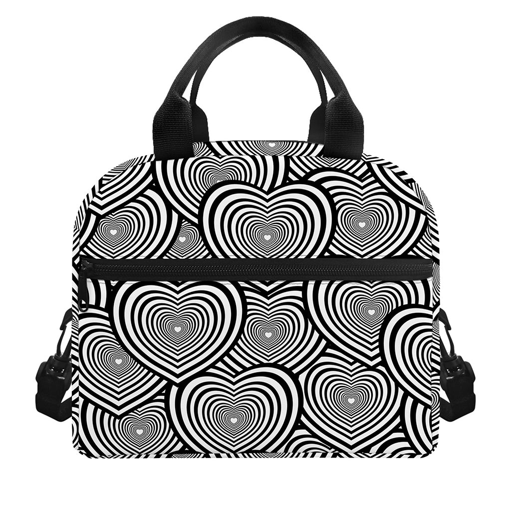Psychedelic Heart Pattern Print Insulated Lunch Bag