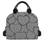 Psychedelic Heart Pattern Print Insulated Lunch Bag